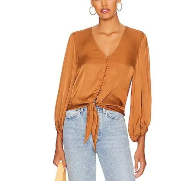 NEW Young, Fabulous & Broke Alma Top In Peach - Picture 1 of 4